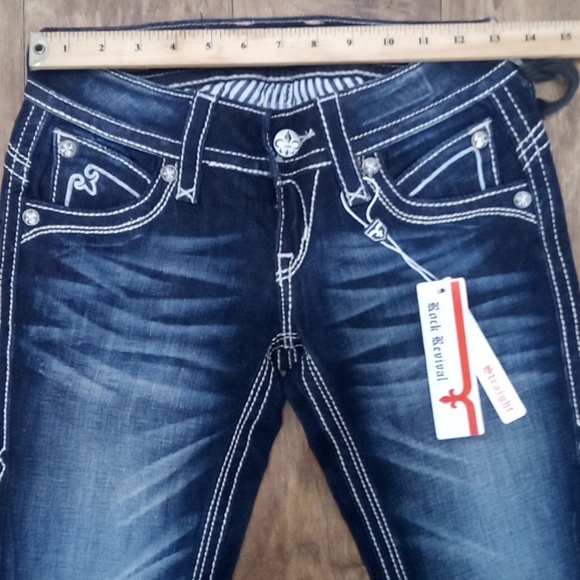 Rock Revival Women's 26 Straight Heather Embellished Shimmer NWT - Picture 9 of 12